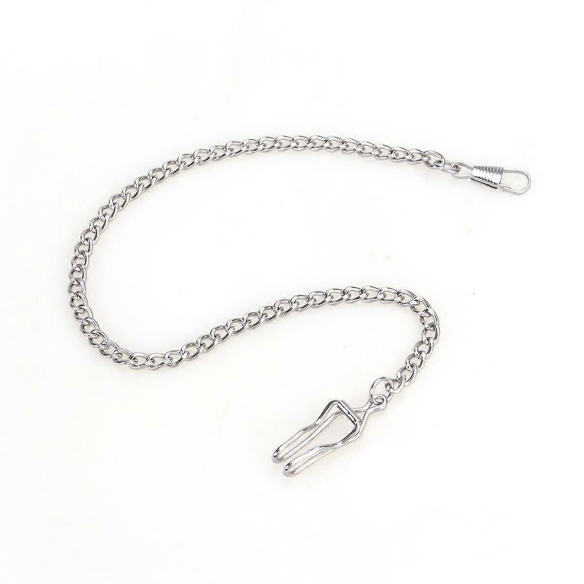 Classic Silver Plated Pocket Watch Chain key Chain