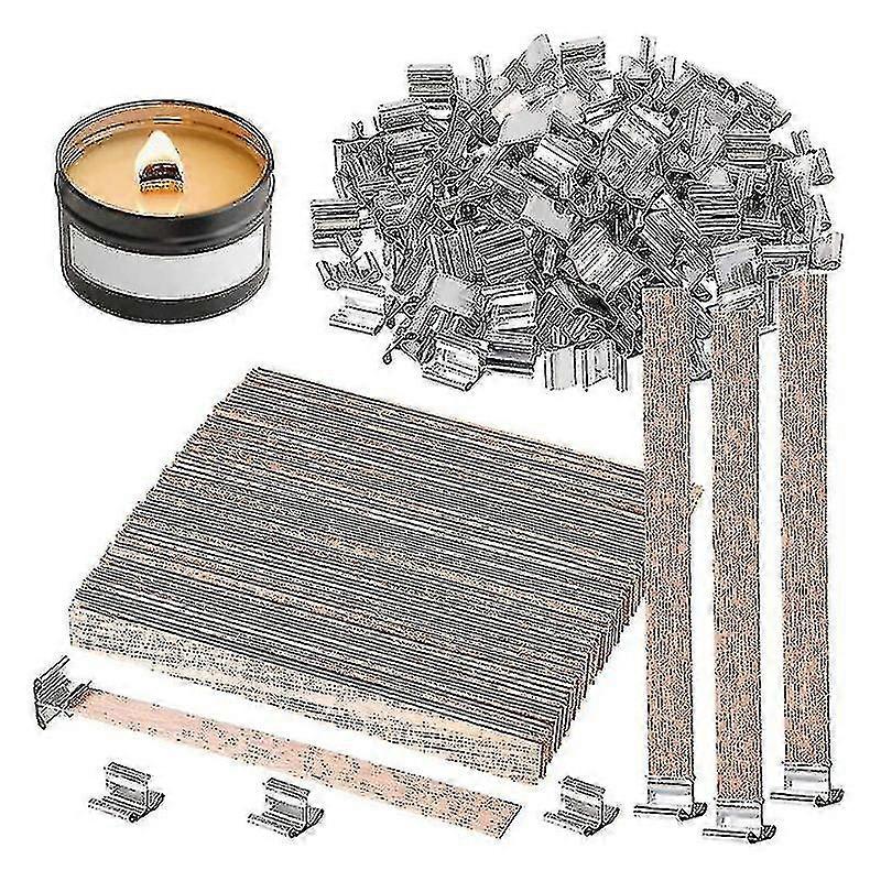 6 polegadas mechas de madeira 100 Pack Smokeless Candle Wicks para fazer velas