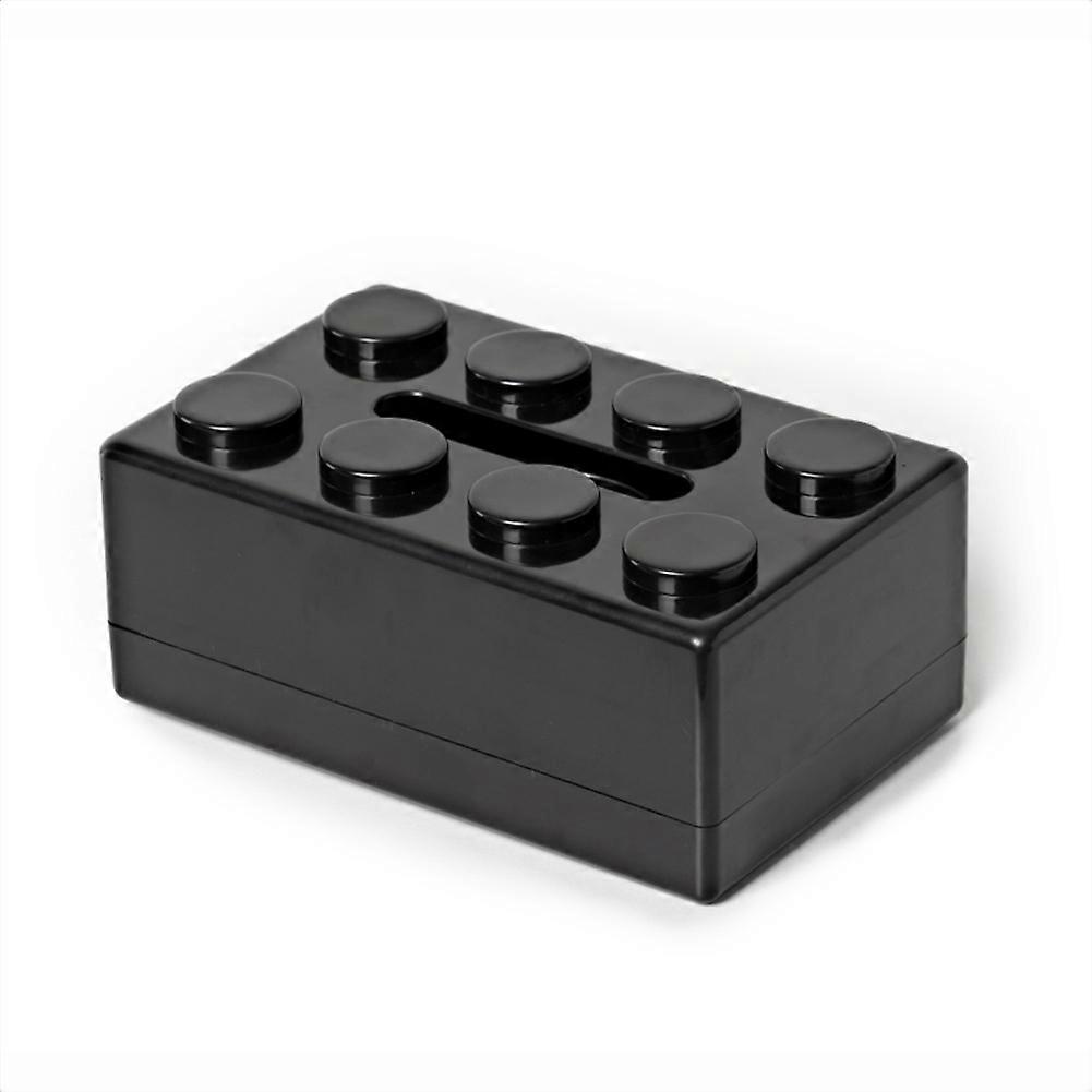 Cartoon Building Block Tissue Storage Box Black