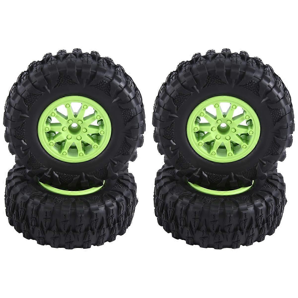 4PCS 2.2 Inch Nylon Plastic Beadlock Wheel 4.72In/120mm Tire with 12mm Combiner Hex for 1/10 RC Roc