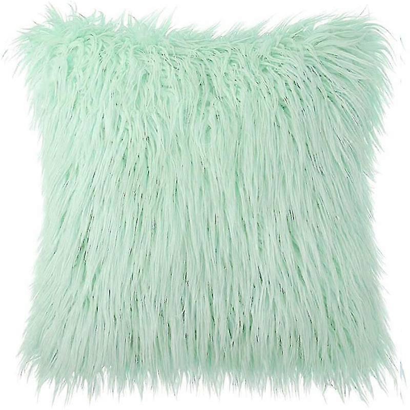 Set Of 2 Throw Pillow Covers With Single-sided Long Faux Fur