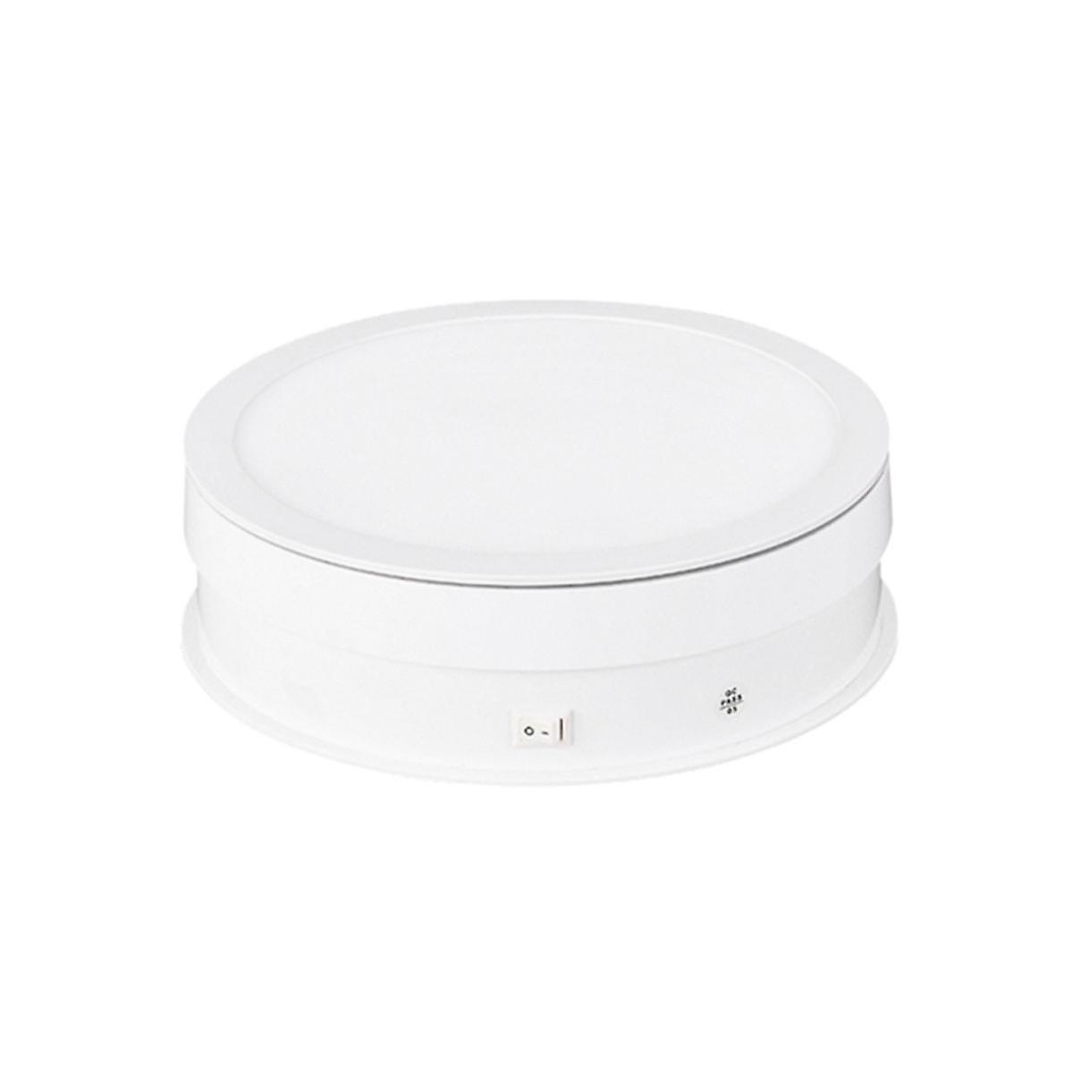 20cm Motorized Rotating Display Stand Rotating Turntable 10kg/22lbs Load Capacity 360Rotatable Display Turntable White