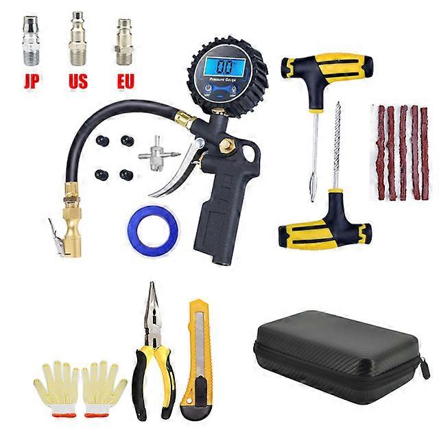 Däcktrycksverktyg Hög precision Bildäck Inflationspistol LED LCD Ljusskärm Elektronisk Digital Däcktrycksmätare