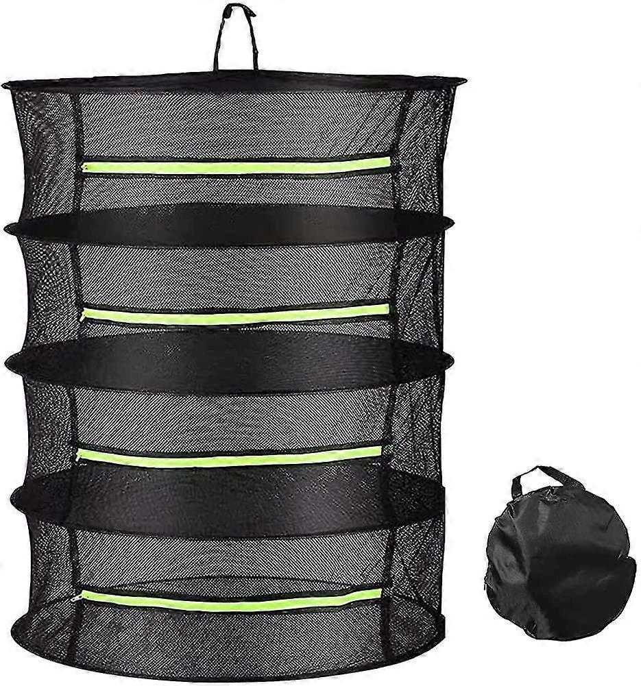 4 Tier Foldable Mesh Hanging Herb Drying Rack For Plants Fish Flowers Vegetables