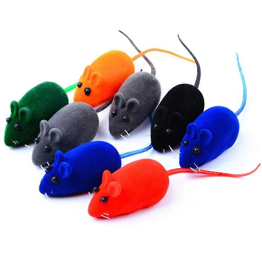 10Pcs Funny Rabbit Fur False Mouse Pet Cat Toys Mini Realistic Sound Playing Toys For Cats
