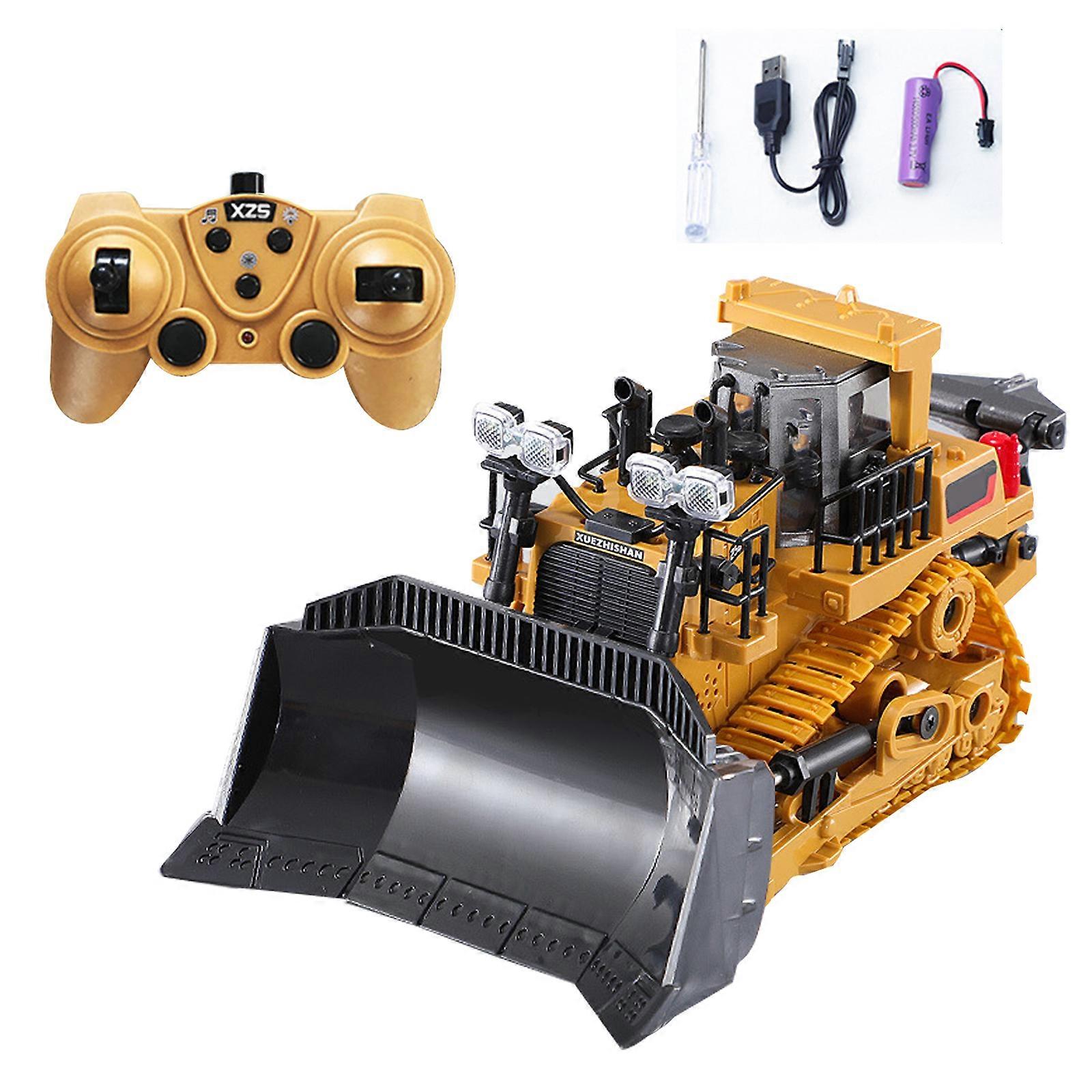 Excavator With Led Light Charging Cable  Remote Control Thicker Track Design Multi-angle Flexible For Kids