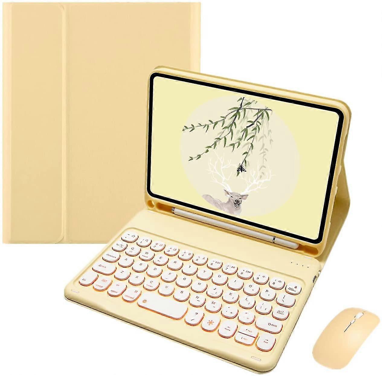 Ipad Mini 5th Gen Mini 4 Keyboard Case With Mouse Color Keyboard Circular Key Caps Cute Candy Colors Bluetooth Detachable Keyboard Mini 5th Generation
