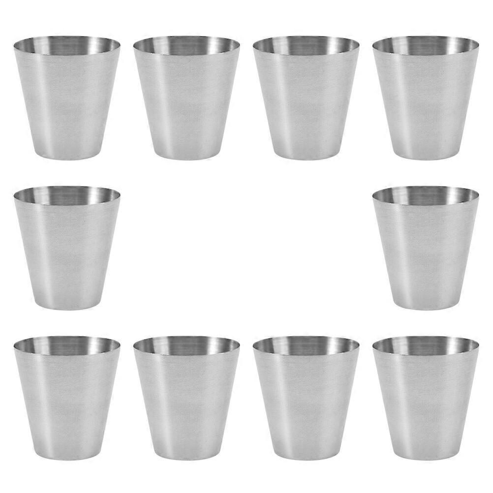 10Pcs Stainless Steel Cups Stackable Drinking Cups Portable Beverage Cups Camping Beer Cups