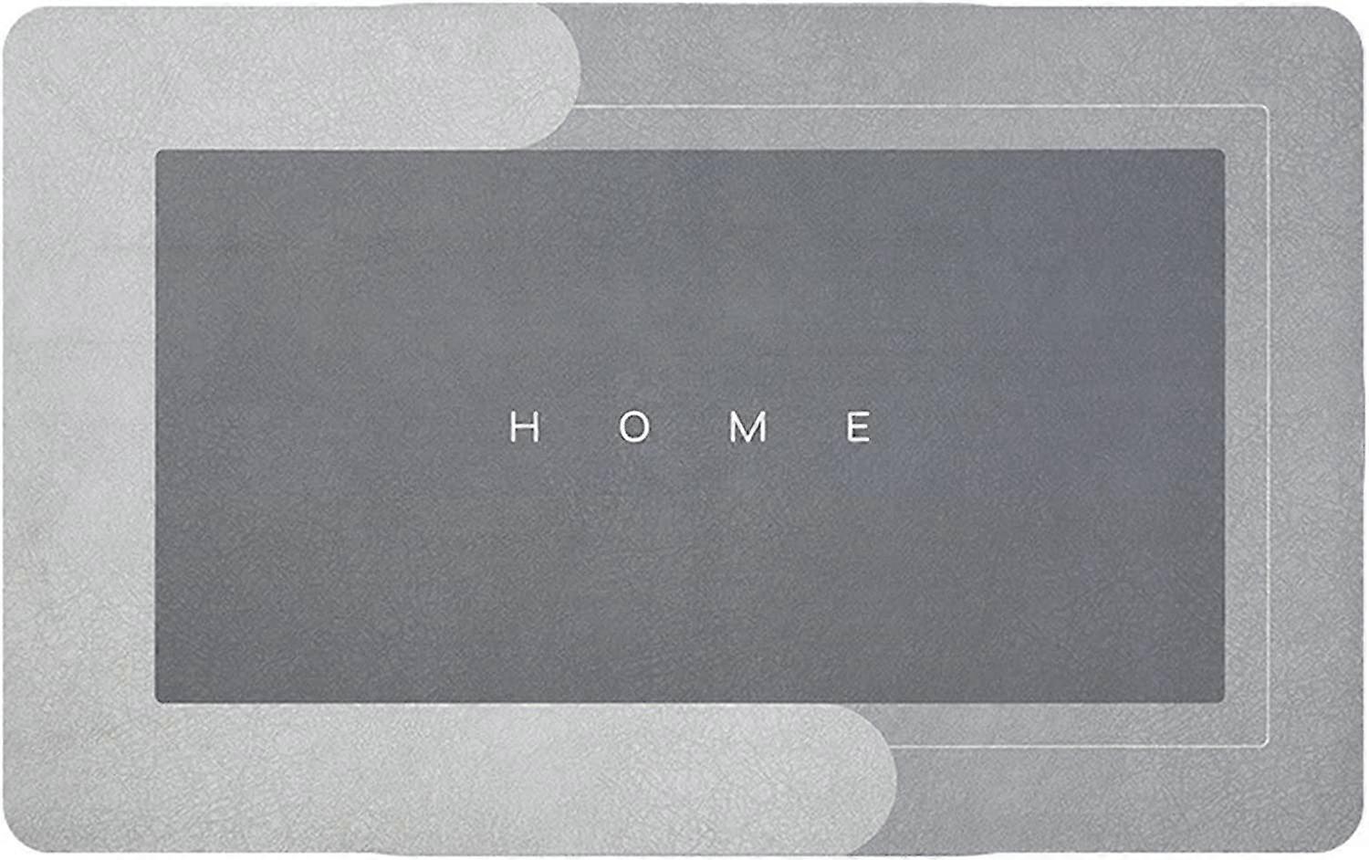 Super absorbent floor mat non-slip bathroom mat, quick-drying soft and comfortable (rectangular light gray 50*80cm)