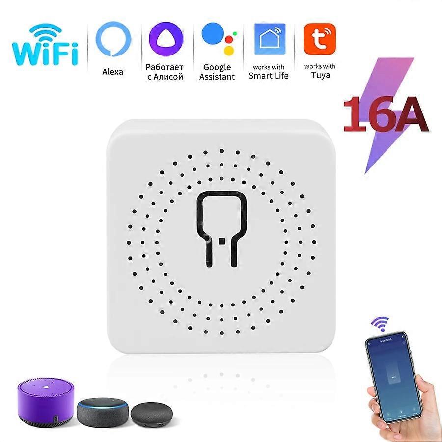 16A Mini Tuya Smart WiFi Switch RF433MHz Home Automation Breaker Voice Control With Alexa Google Home 100-240V 20A 2 Way Control