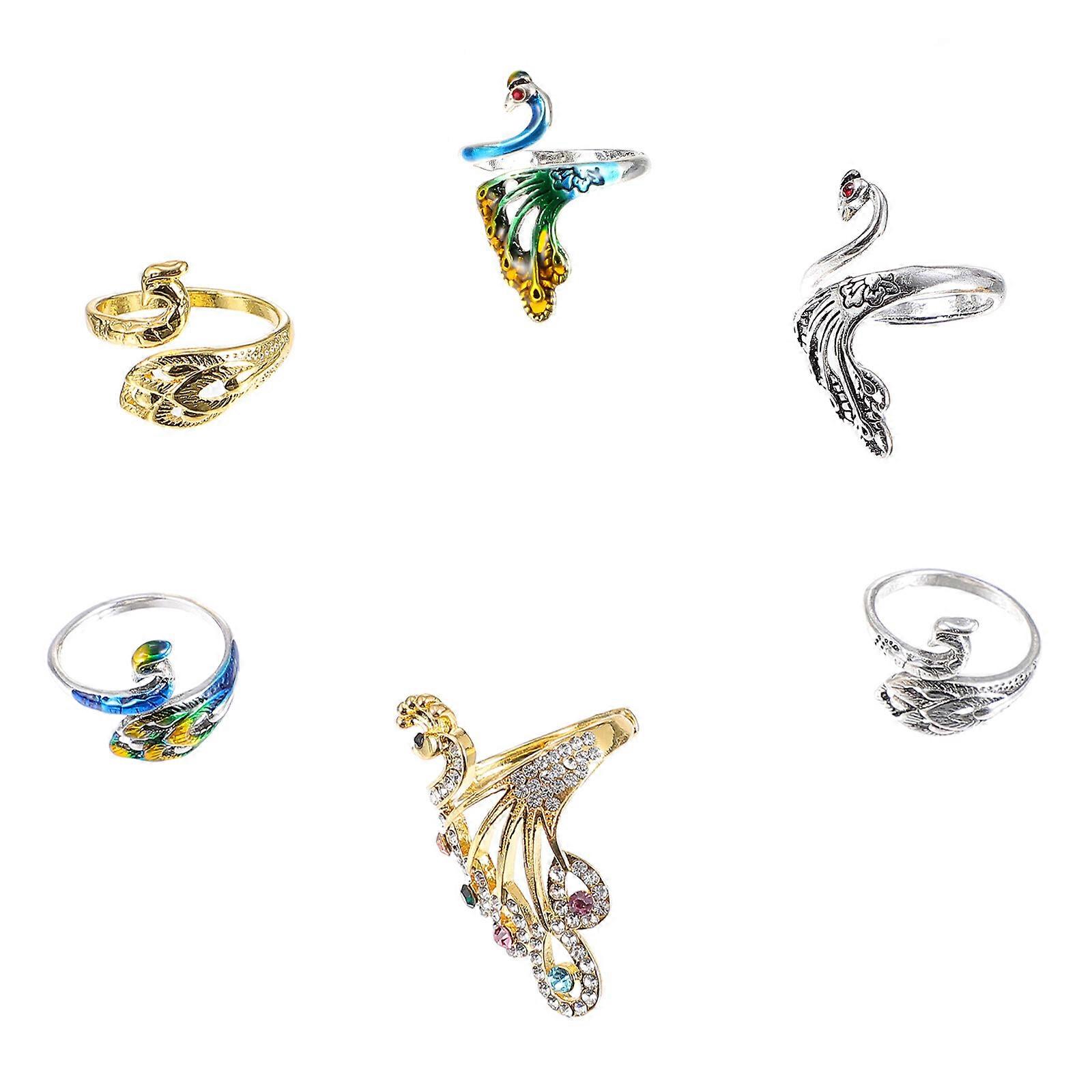 6pcs Knitting Loop Crochet Ring Knitting Loop Ring Yarn Guide Finger Holder