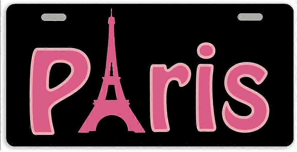 Tampa de Placa de Licença de Carro de Metal para Torre Eiffel de Paris com 2 Furos 11,8 x 6,1 Polegadas