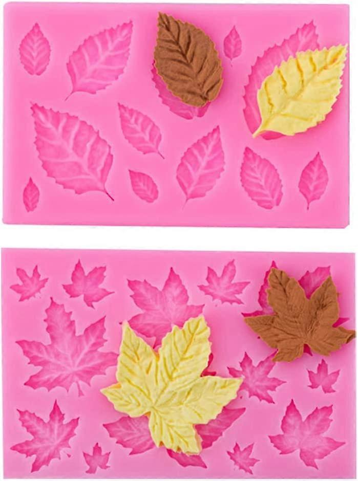 2Pcs Leaves Modeling Leaf Mould Silicone Mold