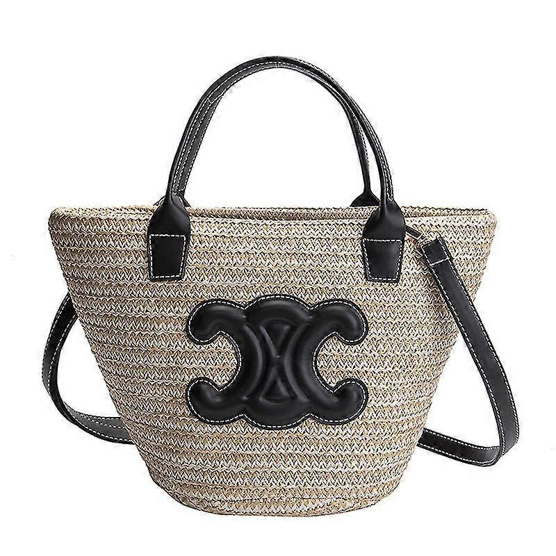 Damen Stroh Einkaufstasche, Damen Strandtasche, Rattan Tasche Strandtasche