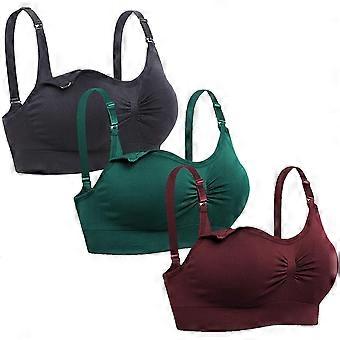 Black Burgundy DgreenXX-Large Womens Seamless Nursing Bra Sleeping Maternity Bralette for Breastfeeding