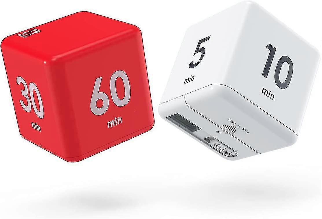 2 Pcs Cube Timer 2.6 Inch Gravity Sensor Flip Digital Timer For Time Management