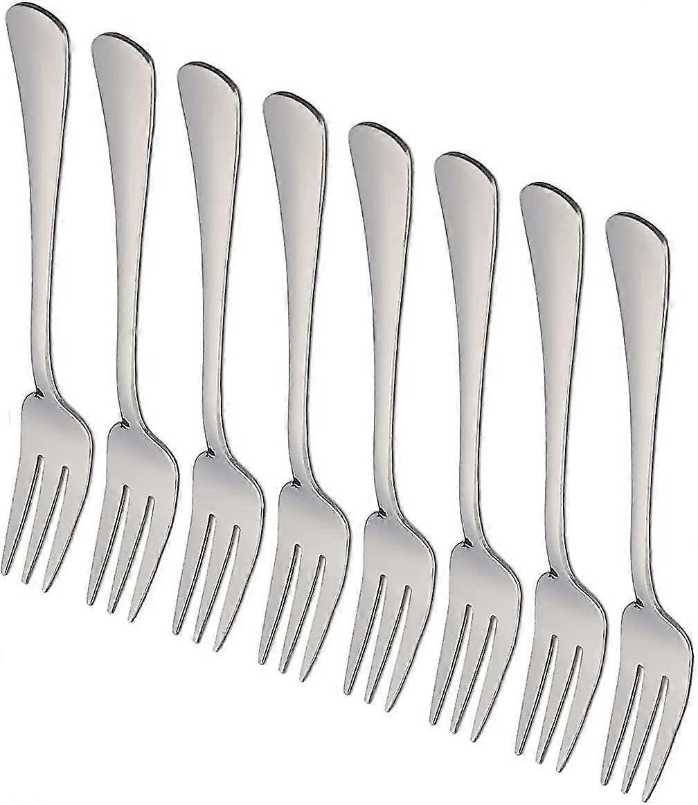 Stainless Steel Fork Cake Fork Fruit Fork 8 Piece Set Dessert Fork Salad Fork