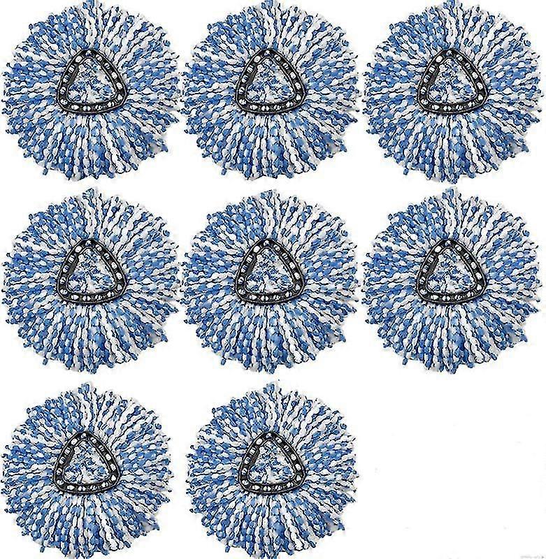 Rotary mop replacement head - 8 easy to scrub mop fillersblue