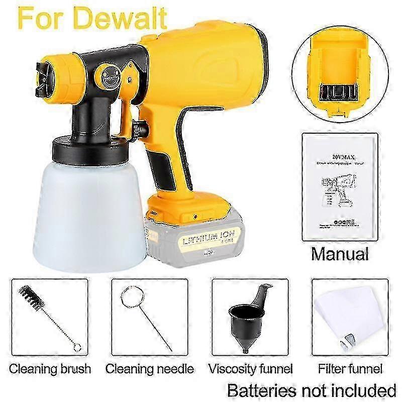 800ml Electric Spray Gun For Makita/dewalt/milwaukee/ 18v Battery Cordless Paint Sprayer Furniture Steel Coating Airbrush