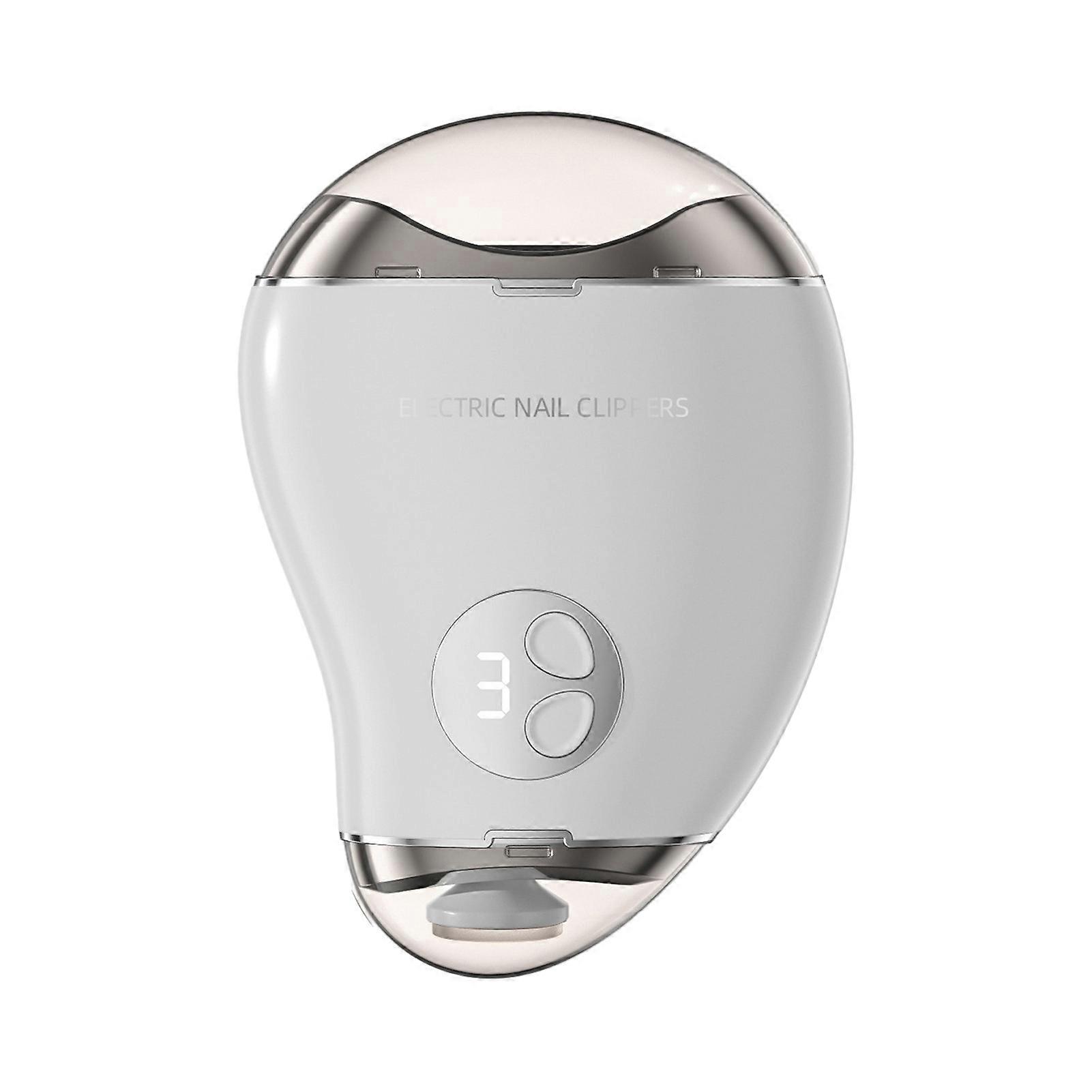 Electric Nail Polisher 3-Speed Adjustable Type-C Rechargeable Automatic Nail Clipper Digital Display Double-heads Kids Adults Seniors Nail Trimmer Fil