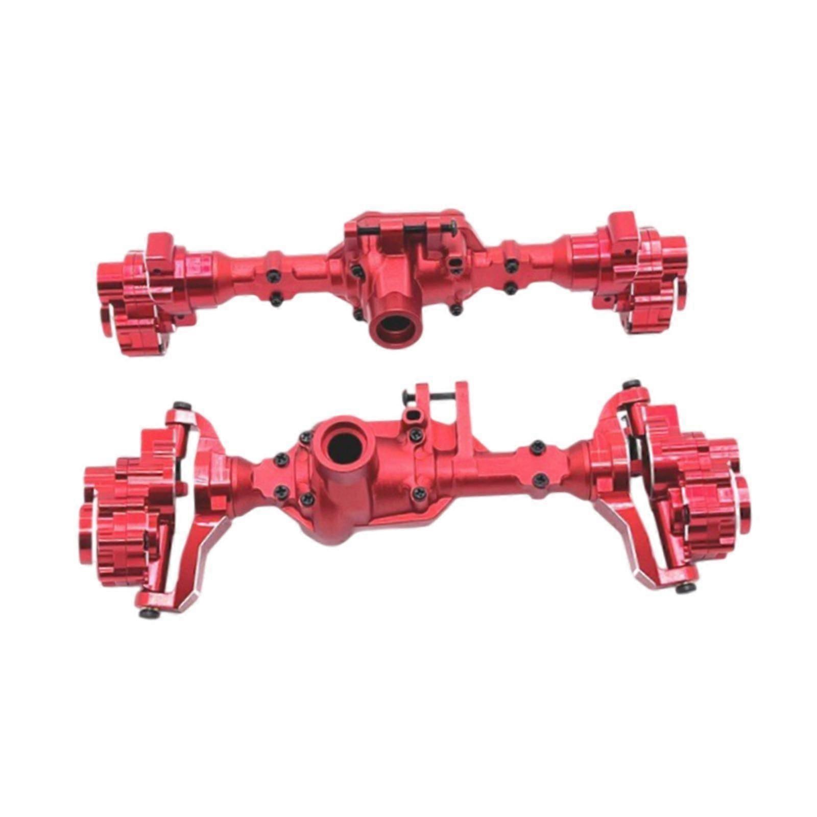 2x RC Front and Rear Axle RC Car Part for 1/10 RC Crawler R1002 Modification red