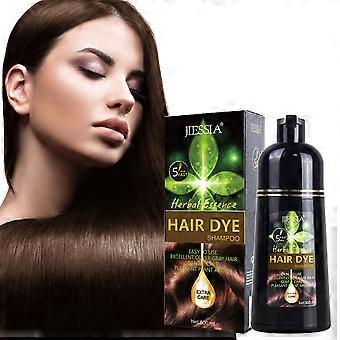 Pflanzliche Inhaltsstoffe Haarfärbemittel Shampoo 500ml in Minuten Haarfarbe Shampoo Haar Instant Coloring Geschenk für Frauen Männer dunkelbraun