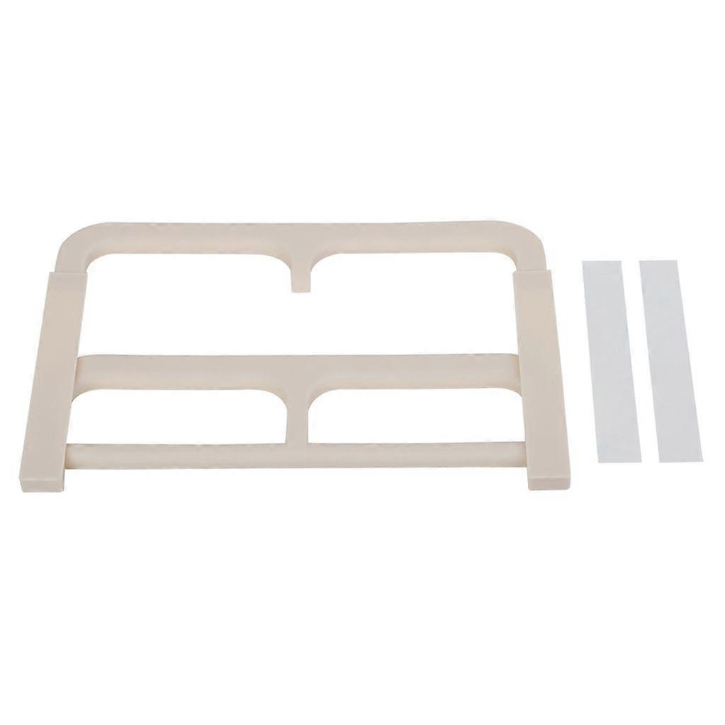 Double Layer Plastic Self-adhesive Slippers Holder Storage Rack Organizer (Beige)