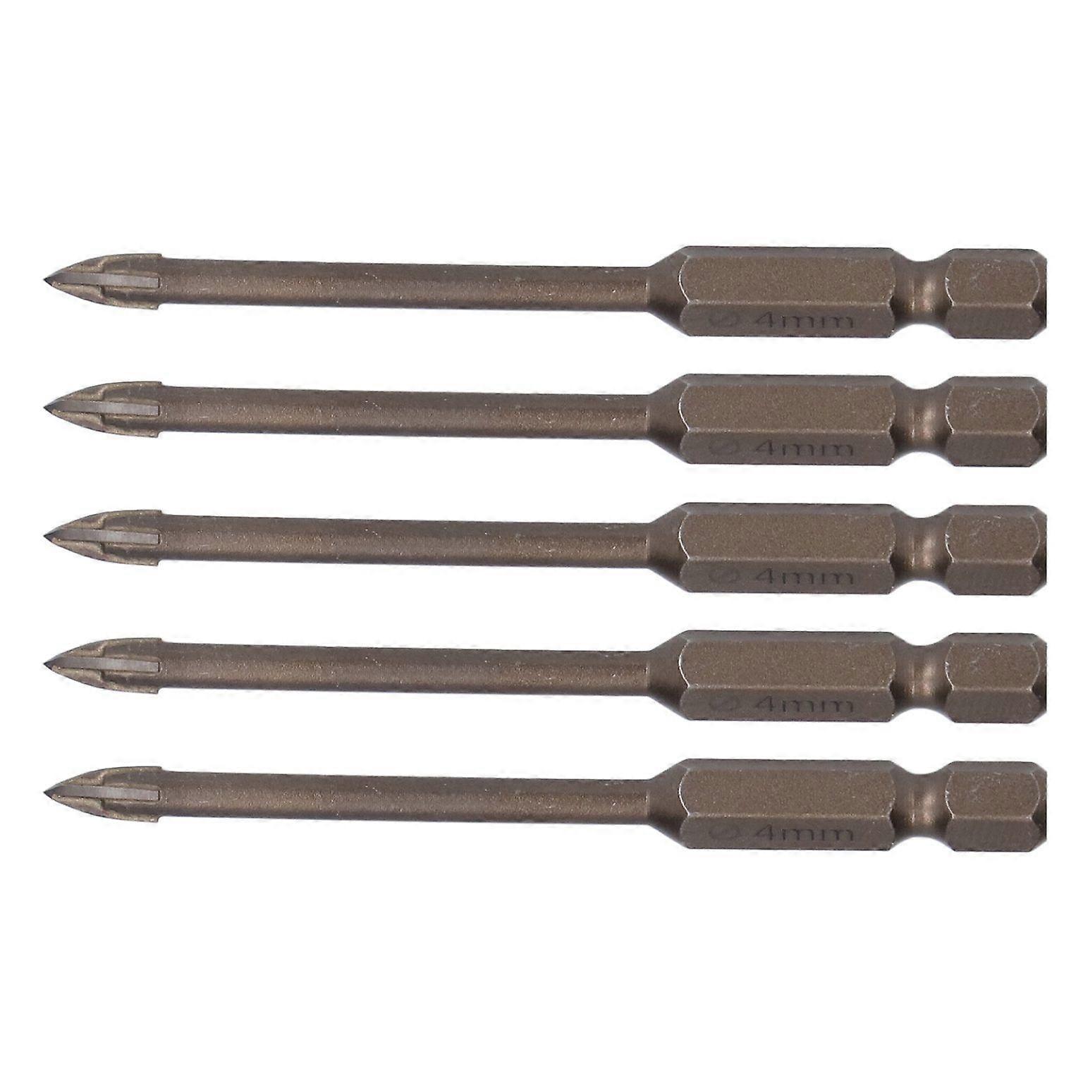 cross drill bits drill bits 5Pcs Cross Drill Bit 1/4in Hex Shank Tile Glass