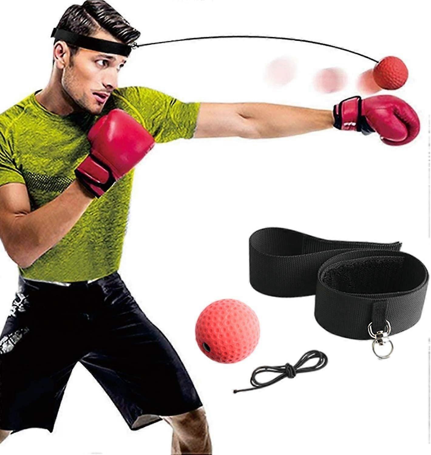 Boxing Reflex Ball Set, Reflex Ball On String With Headband, Reflex Punng Fight Equipment With Rubber Ball 80g, Great For Improving Reaction Hand-e