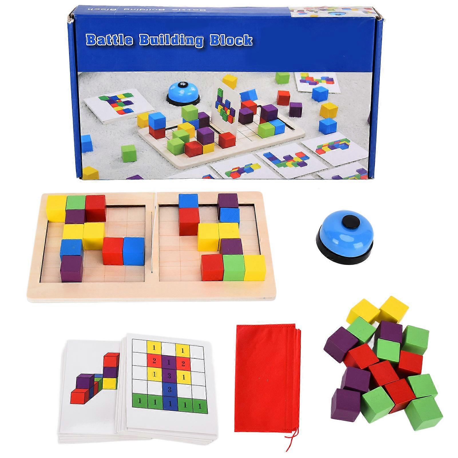 Wooden Blocks Toys Logical Thinking Jigsaw Board Puzzle Games Building Blocks Toys for Early EducationJQN