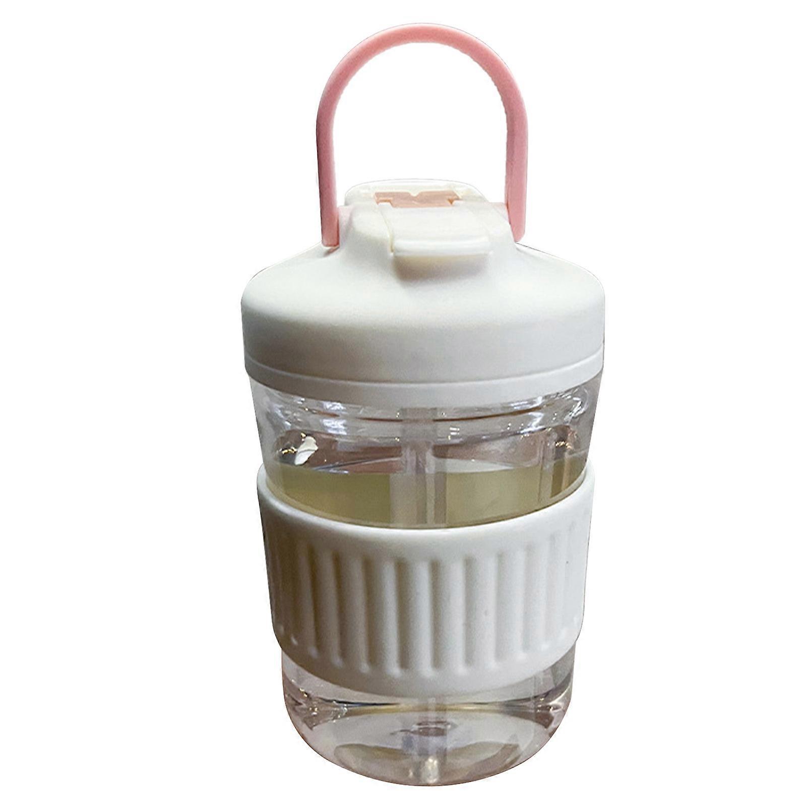 Straw Water Bottle 400ml Clear Drop Resistant Insulated Portable Water Cup for Daily Drinking