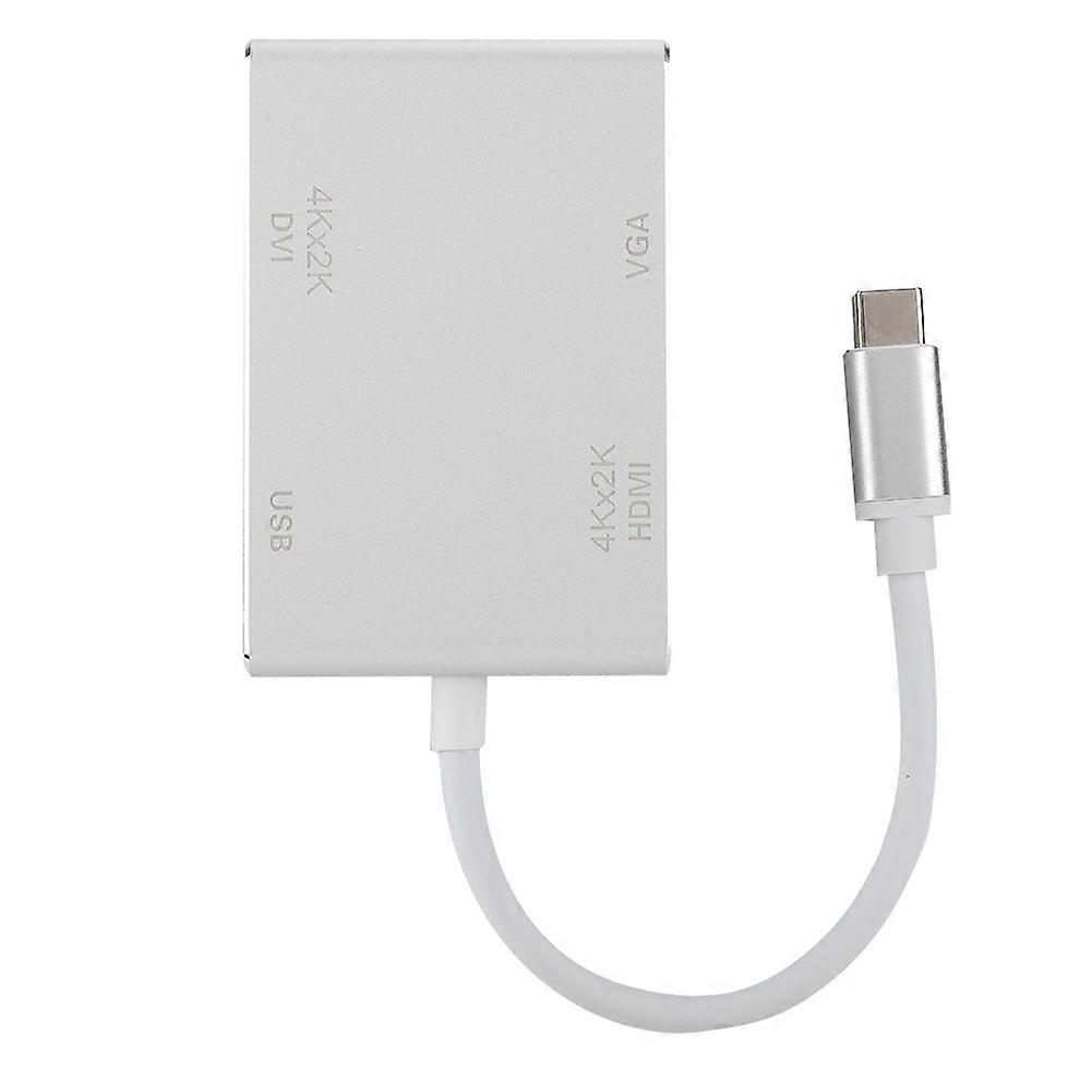 4‑in‑1 Type‑C to HDMI + VGA + DVI + USB3.0 Port Multifunction Hub Adapter Converter