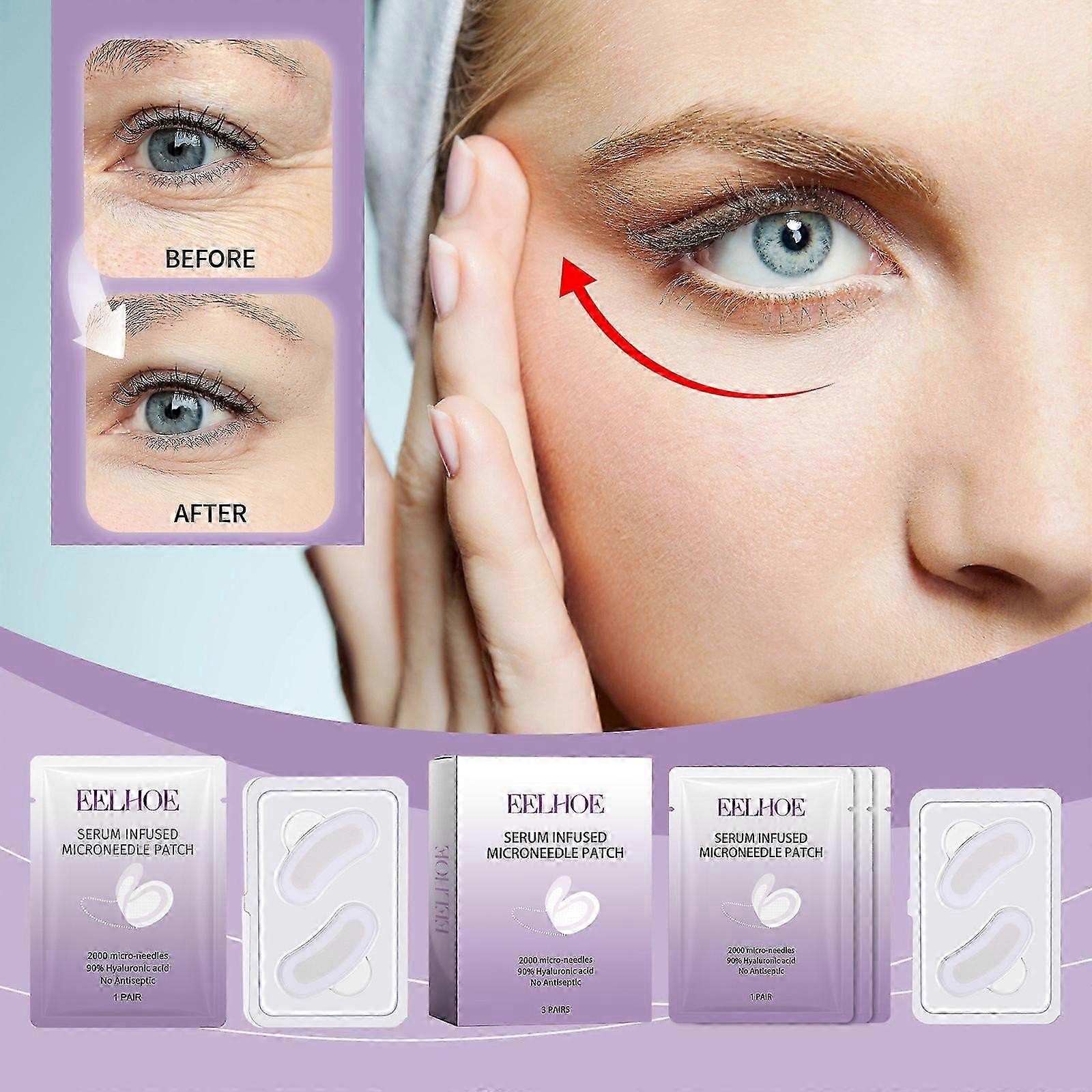 Microneedle Eye Patch Anti-Wrinkle Eye Mask Smooth Eye Circles Moisturizing Care for Fine Lines, Puffy Eyes