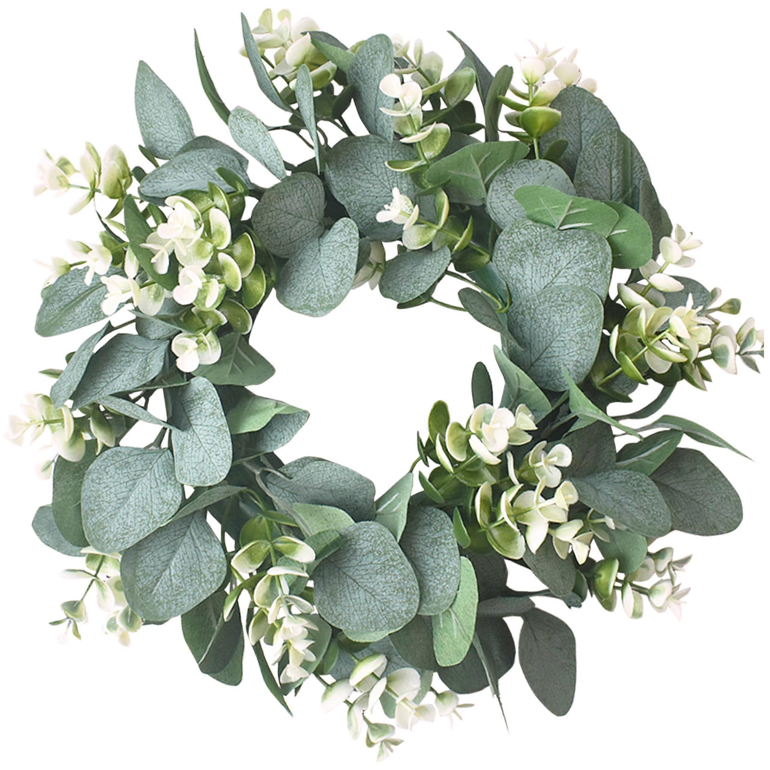 Eucalyptus wreath for front door spring and summer decor 12 inches