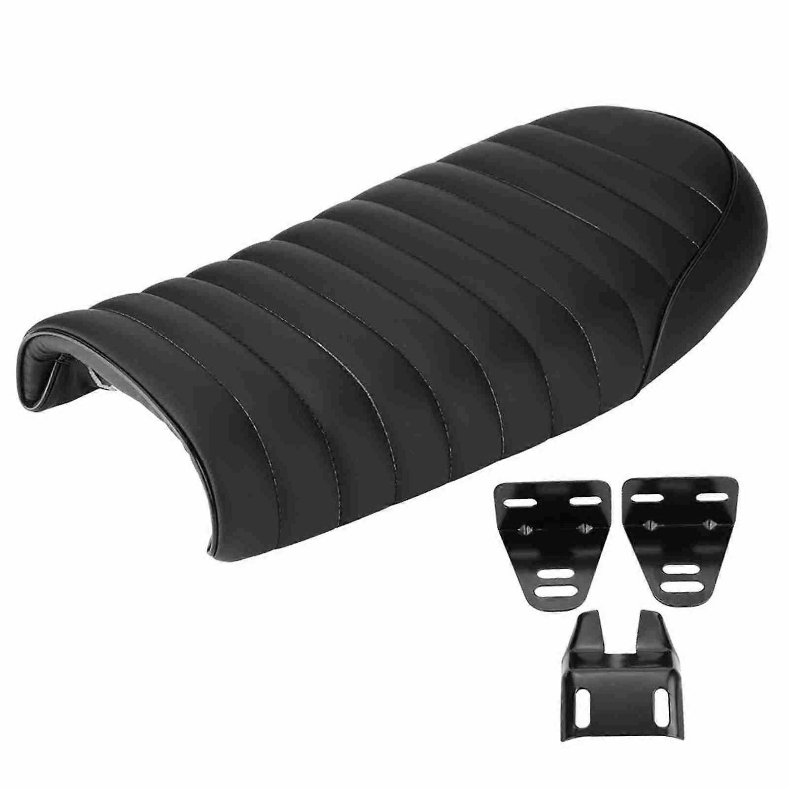 Vintage café racer sits för CG125 - PU läder platt sadeldyna