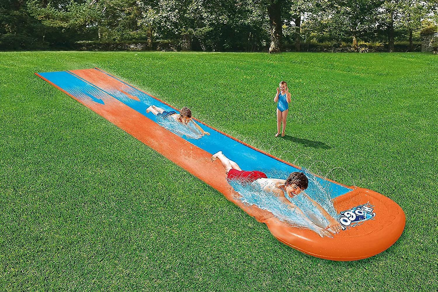 Bestway H20go 4.88m Double Water Slip N Slider With Built In Sprinkers
