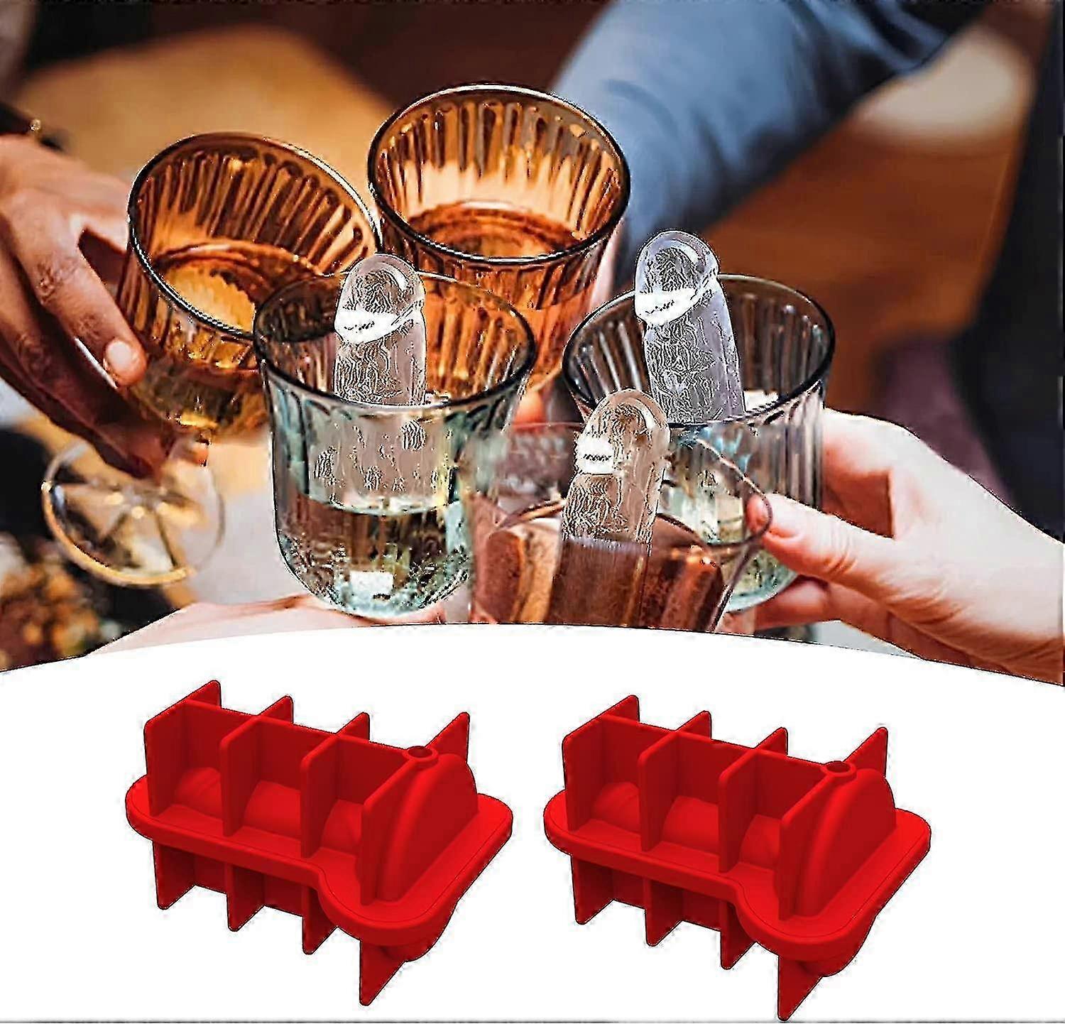 2pcs Silicone Spoof Ice Cube Molds for Adult Pranks & Novelty Parties