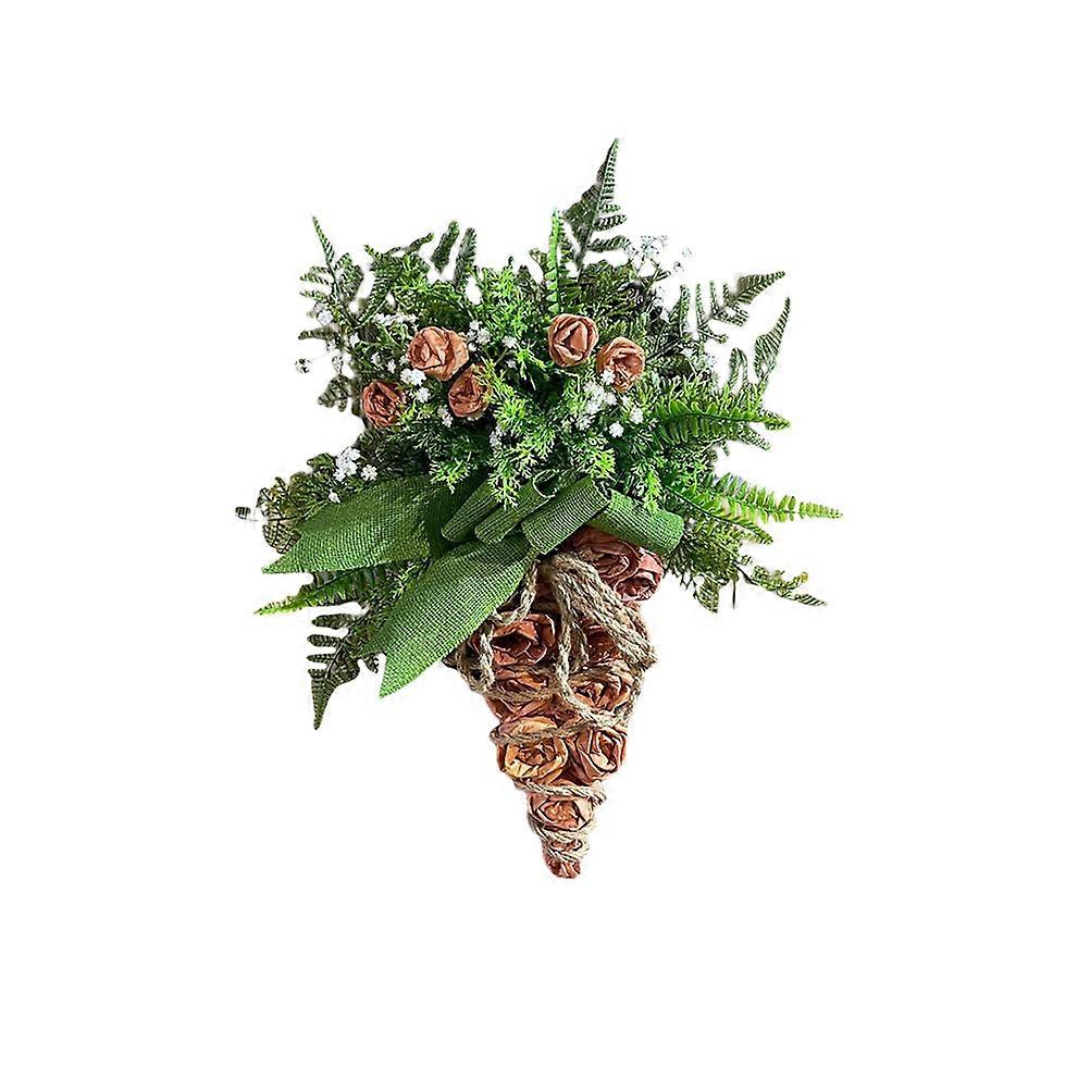 Easter Spring Garland for Front Door Easter Carrot Shaped Garland with Artificial Tulip Easter Garland Decoration