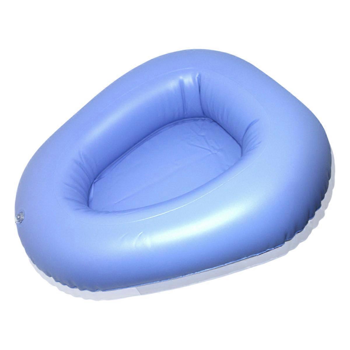 Portable Toilet for Bedridden Patient Aid, Inflatable Bedpan Ergonomic Curved Edges, Smooth Surface, PVC Material, Comfortable Support, Foldable