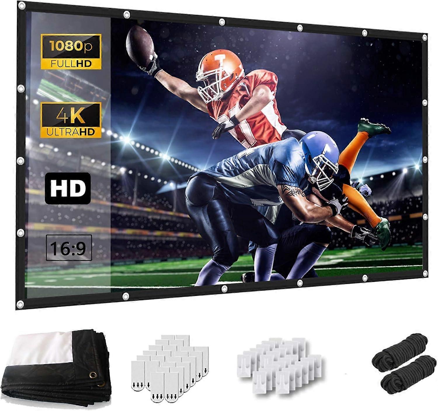 Transform Any Space Into A Cinema: Portable Projector Screen With Double Sided Projection, Wide Viewing Angle For Home Theater Education, Easy To