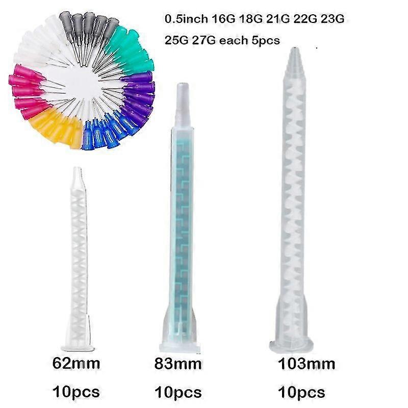 10-85pcs Resin Ab Glue Static Mixer Dispenser Needle Set 62/83/103mm For Two Component Liquid Mixing Machine Ab Glue Gun