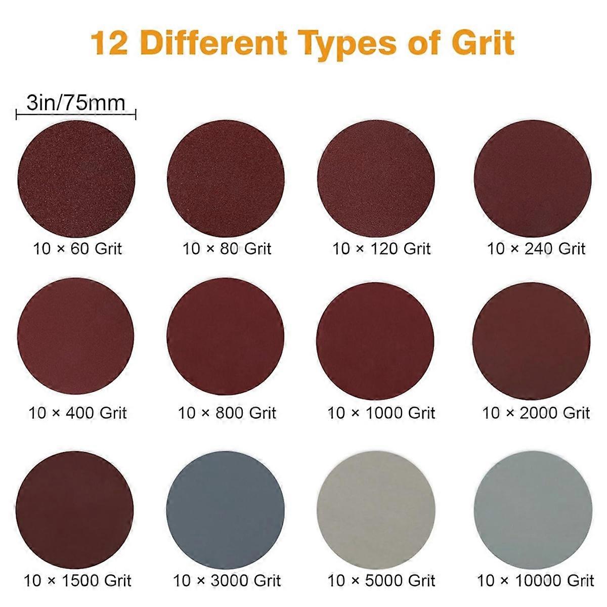 133 PCS 3 Inch Sanding Disc Drill Polishing Kit, Buffing Pads