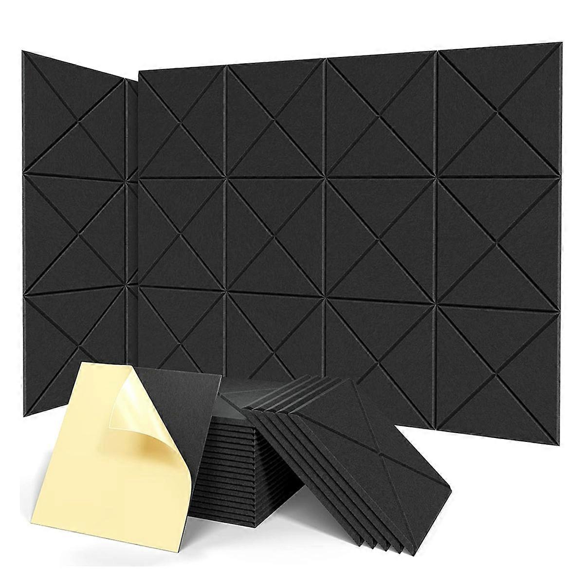 12Pack Acoustic Panels, 12x12x0.4Inch Sound Proof Foam Panels,Black