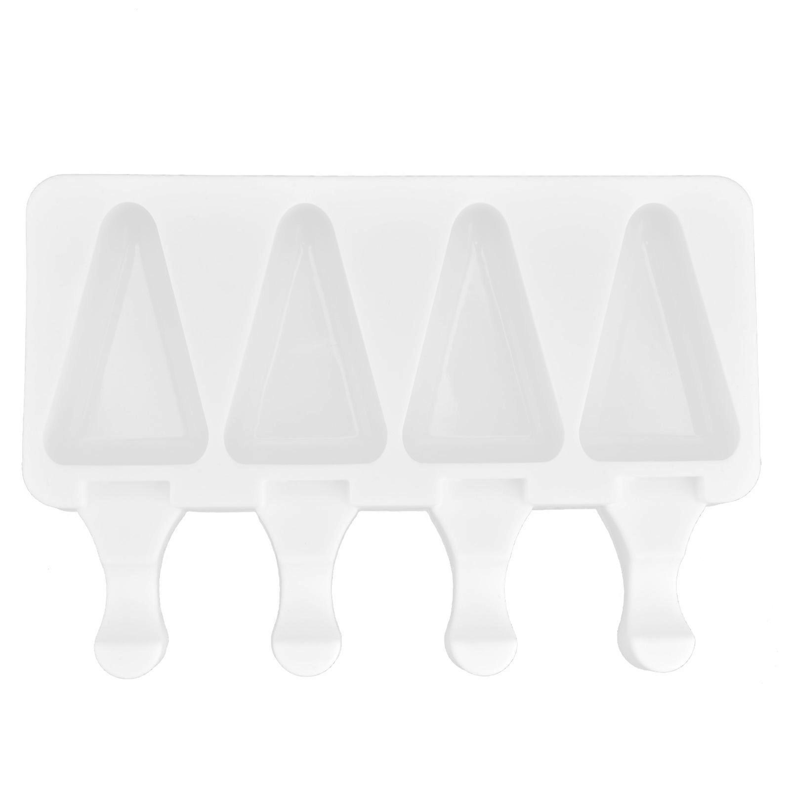 Multi Grid Silicone Ice Bar Heat Resistant Ice Cream Making Mold Kitchen DIY Tool(4Grid Triangular )