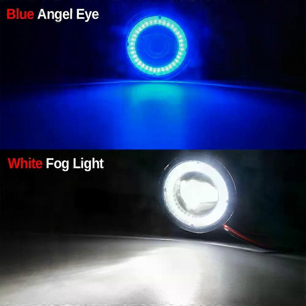 Applies to2 X Car Angel Eye Fog Light LED Lens DRL Fog Daytime Lamp For Ford Focus Fusion Ka Fiesta C-Max Transit Tourneo Edge EcoSport