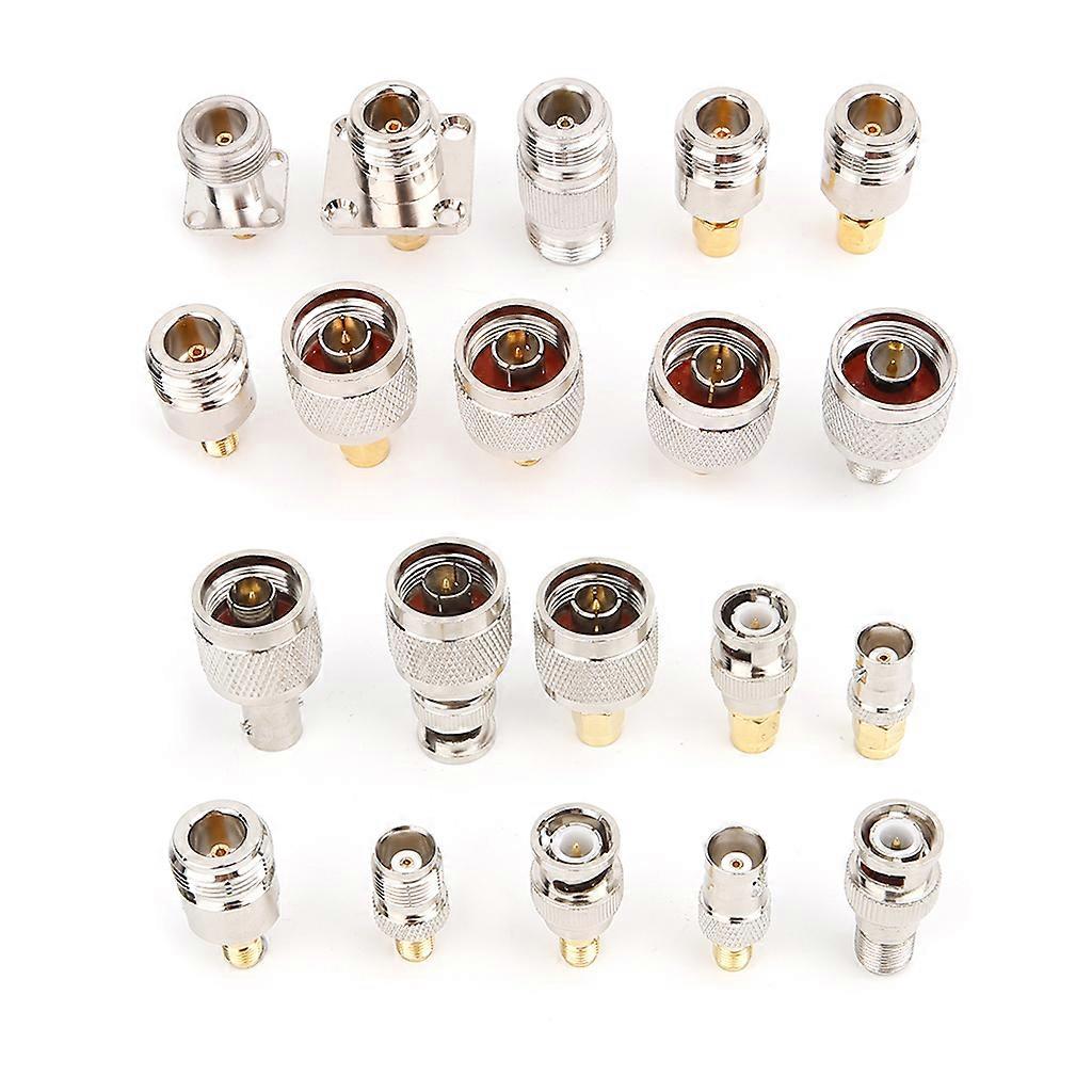 20pcs N Type BNC TNC SMA RF Connector Adapter Kit Test Converter  Silver