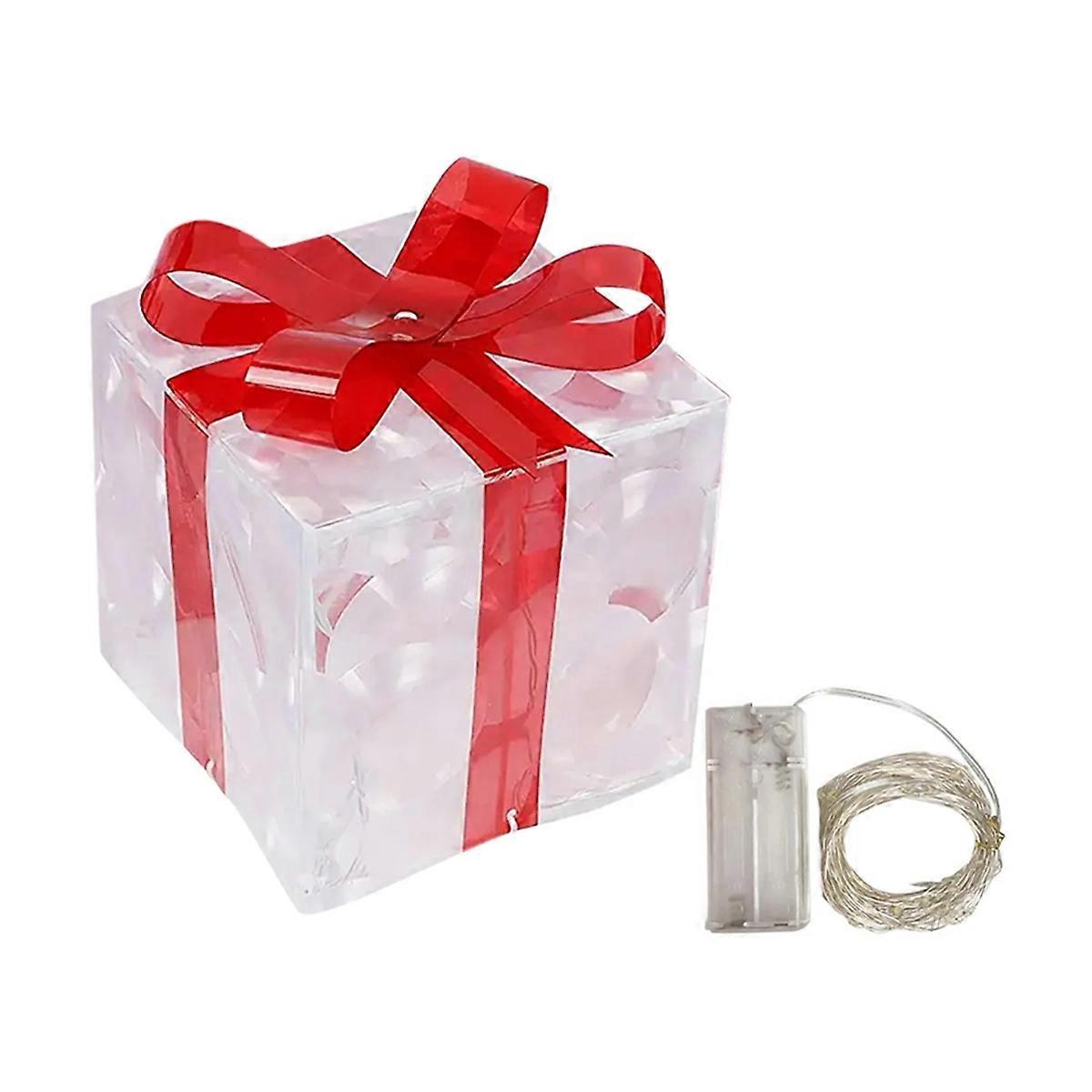Christmas Glowing Gifts Box Decoration With Bow Lighting Box A