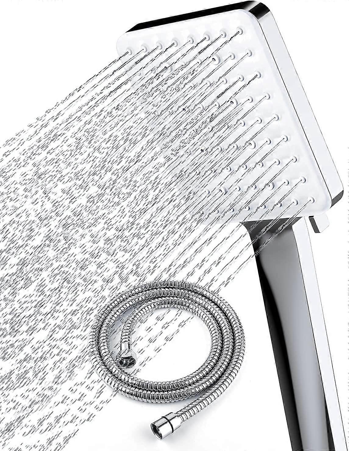 High Pressure Detachable Chrome Finish Square Shower Head for Bathroom Showering