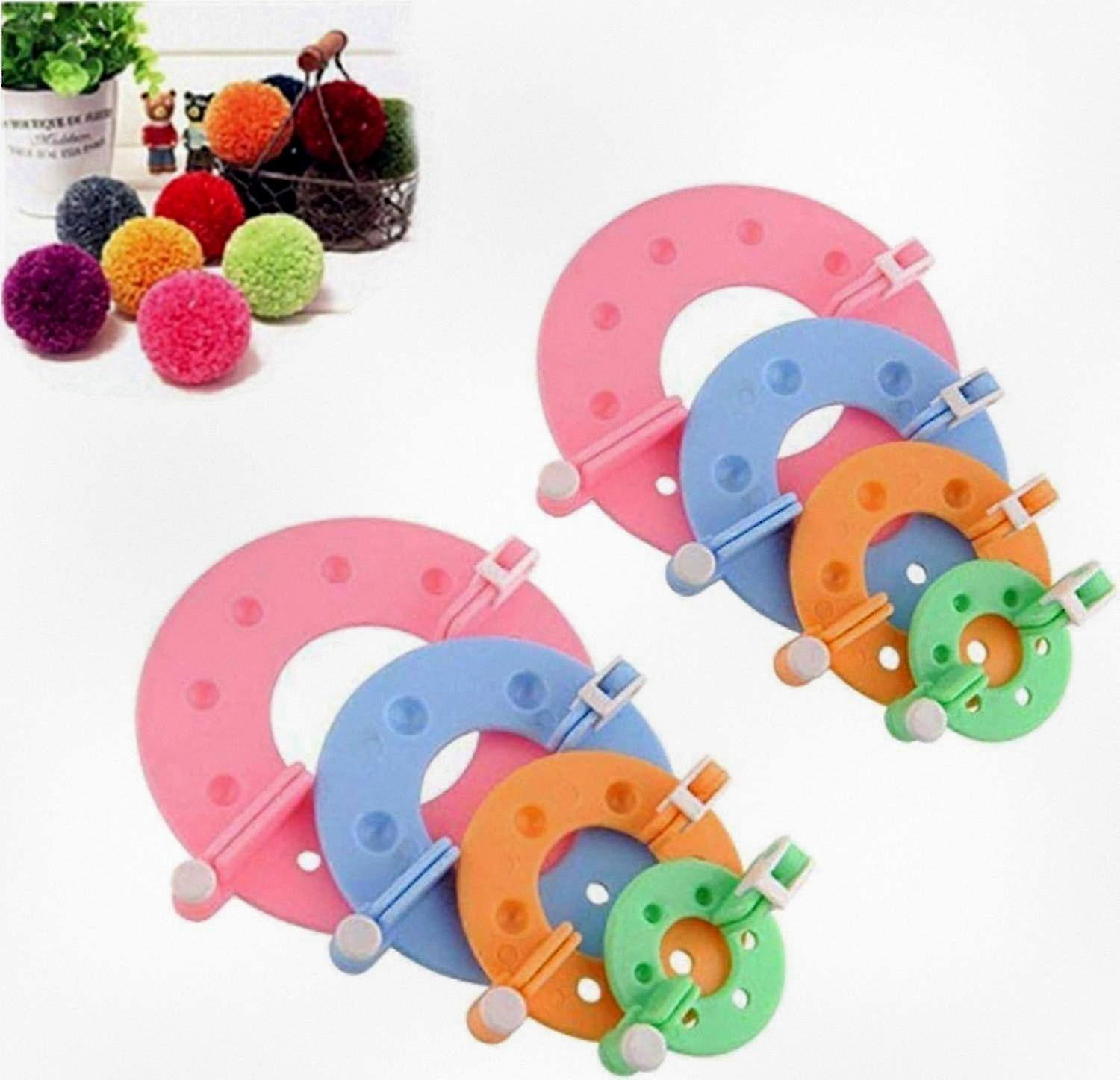 8-Piece Fluffy Ball Maker Kit with 4 Sizes for DIY Craft Projects
