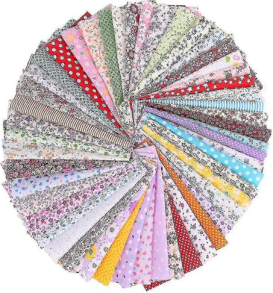 50 Pieces Cotton Fabric Fabric Packs Patchwork Fabrics 100%